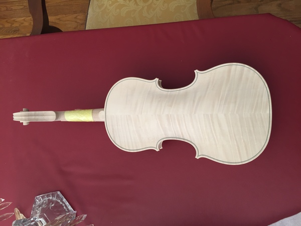 Baroque violin in the white back