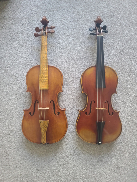 two baroque violins