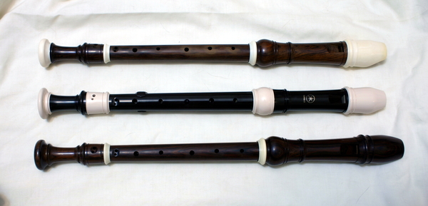 Alto recorders by Von Huene Workshop with Yamaha plastic alto for comparison